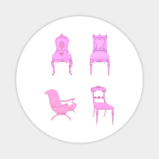Coquette Chairs Pink Set Magnet